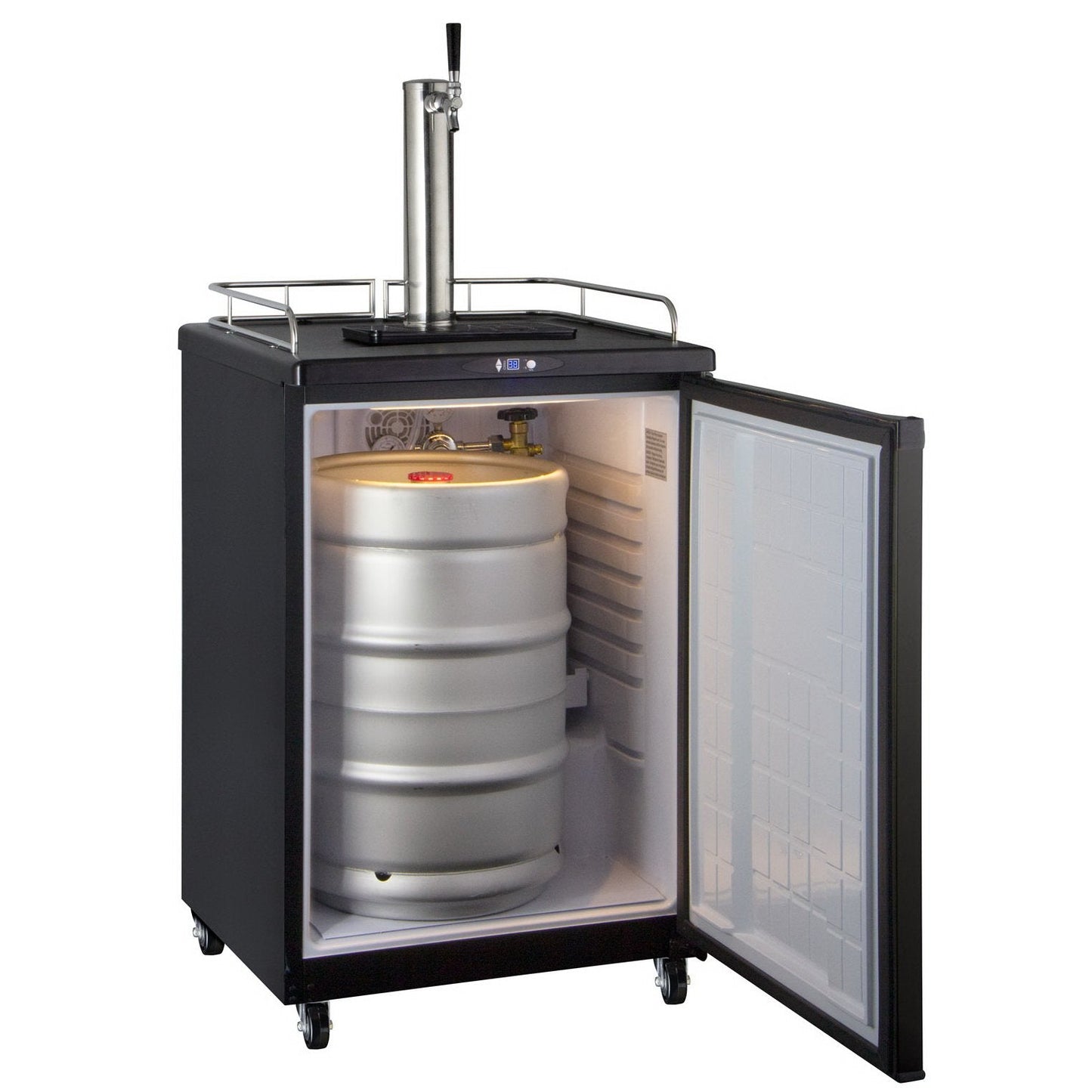 Kegco Full Size Commercial Grade Digital Kombucha Dispenser - Black Cabinet with Black Door