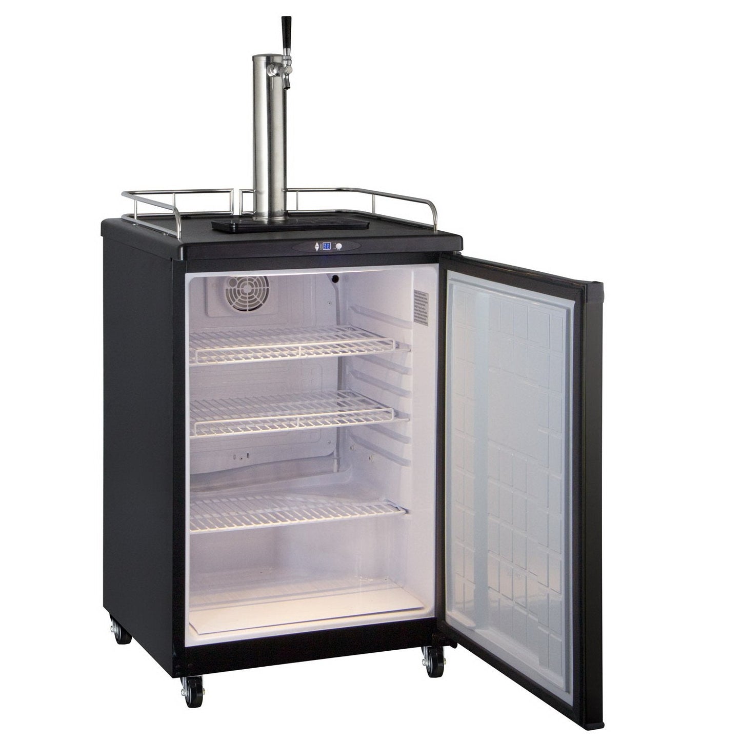 Kegco Single Tap Faucet Full Size Commercial Grade Digital Kegerator - Black Cabinet with Black Door