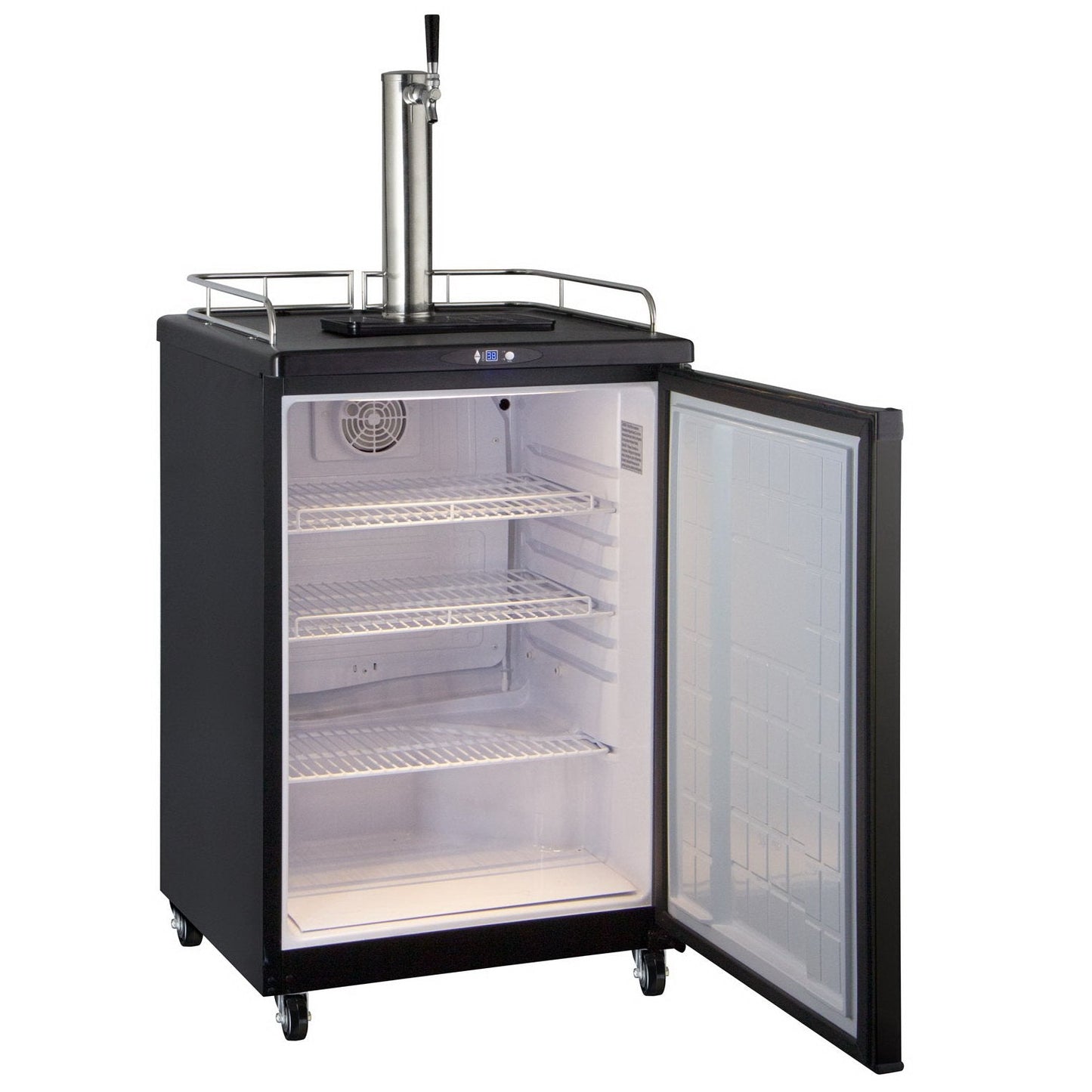 Kegco Full Size Commercial Grade Digital Kombucha Dispenser - Black Cabinet with Black Door
