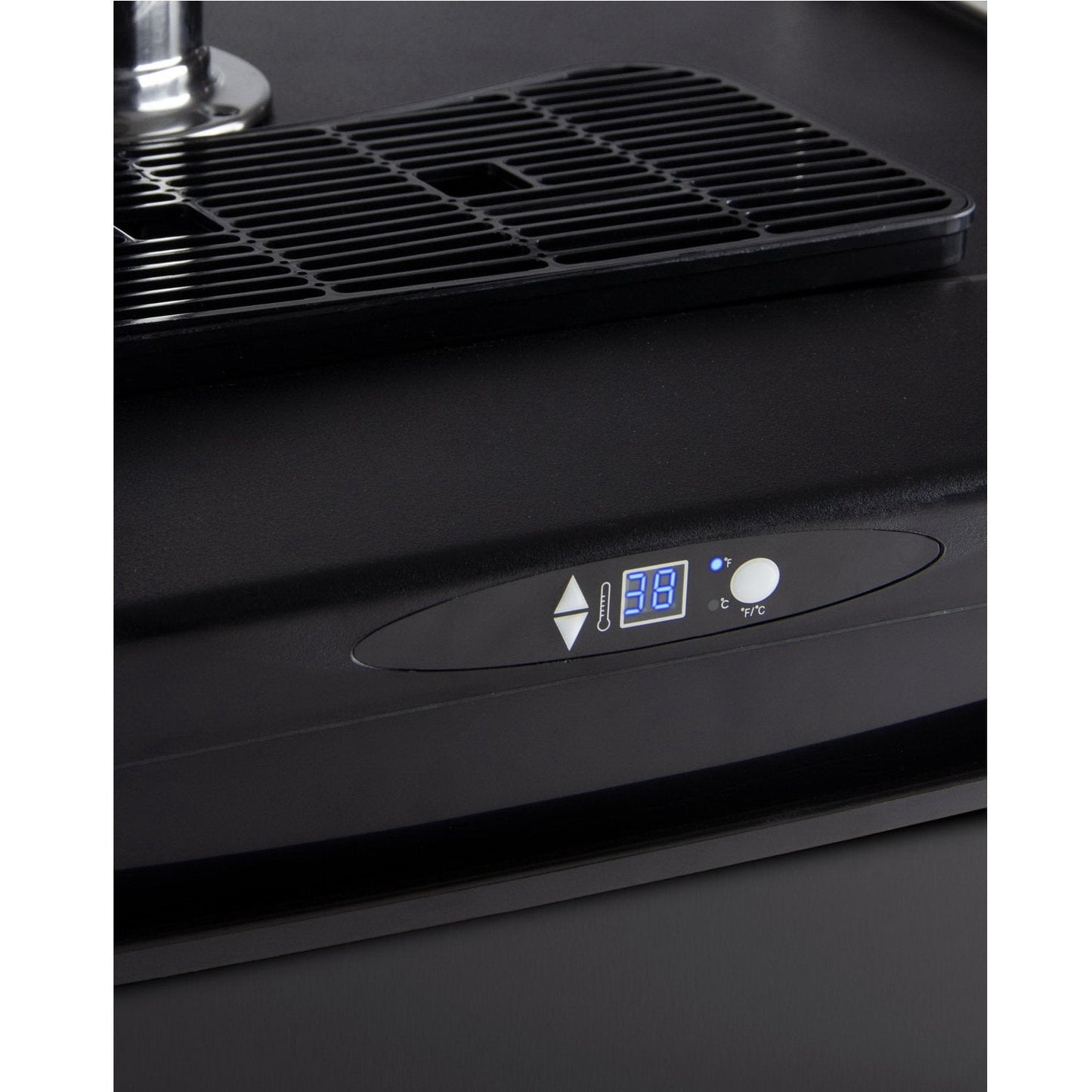 Kegco Two Faucet Commercial Grade Kegerator with Digital Temp Control - Black Cabinet with Black Door