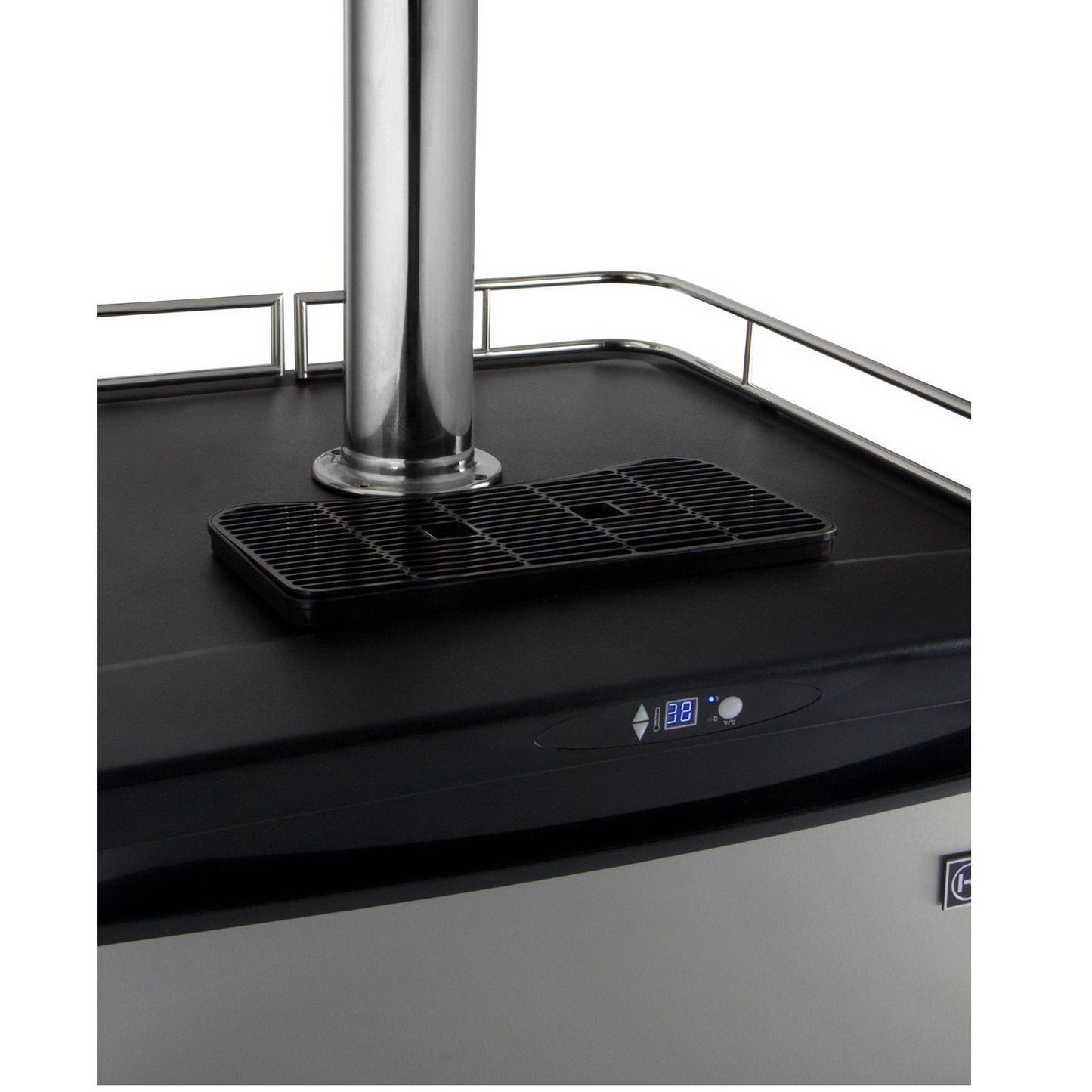 Kegco One Tap Faucet Commercial Grade Kegerator with Digital Temperature Control Black Cabinet with Stainless Steel Door
