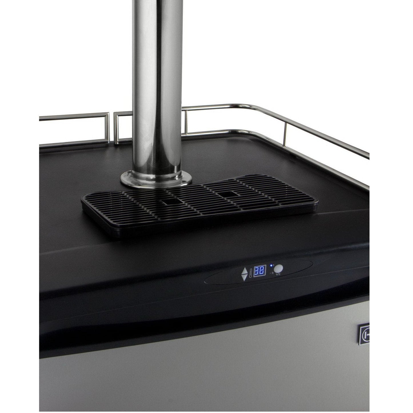 Kegco One Tap Faucet Commercial Grade Kegerator with Digital Temperature Control Black Cabinet with Stainless Steel Door
