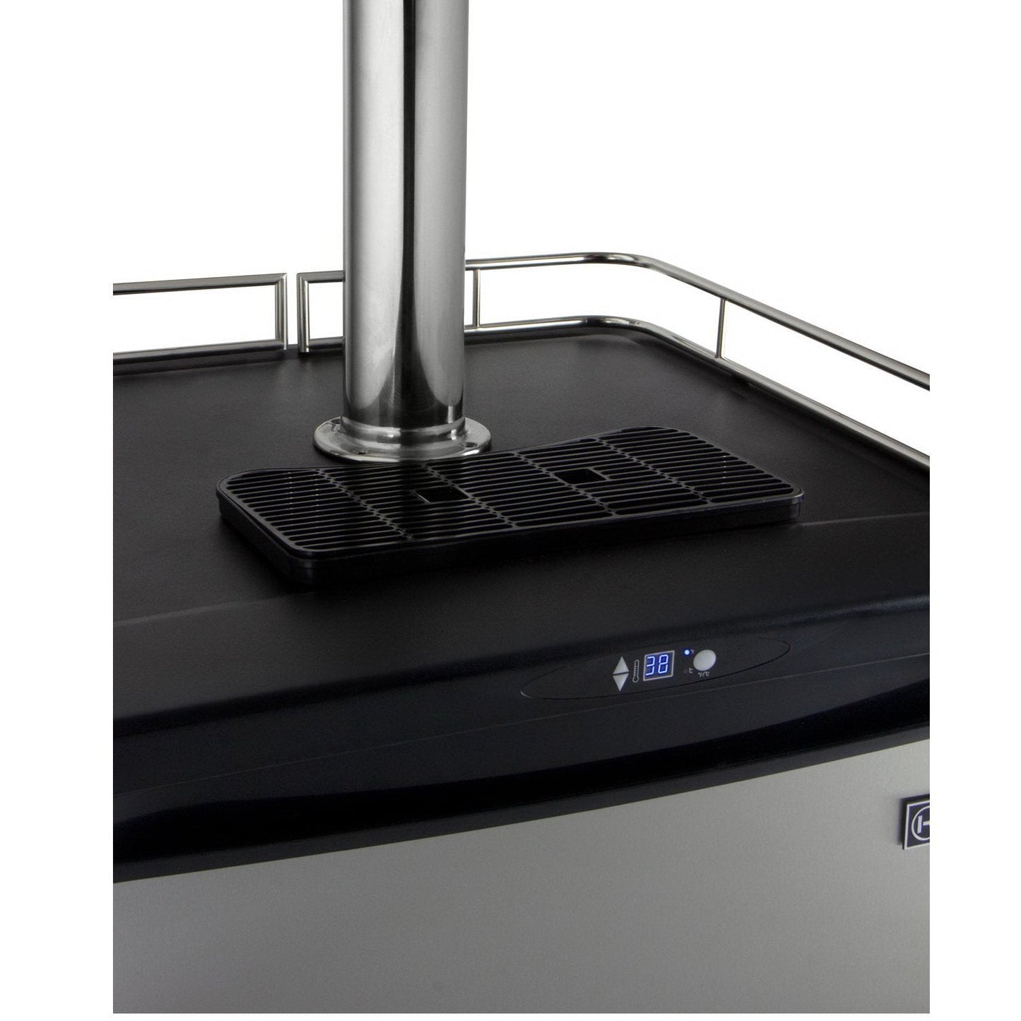 Kegco Dual Tap Faucet Commercial Grade Kegerator with Digital Temperature Control - Stainless Steel Door