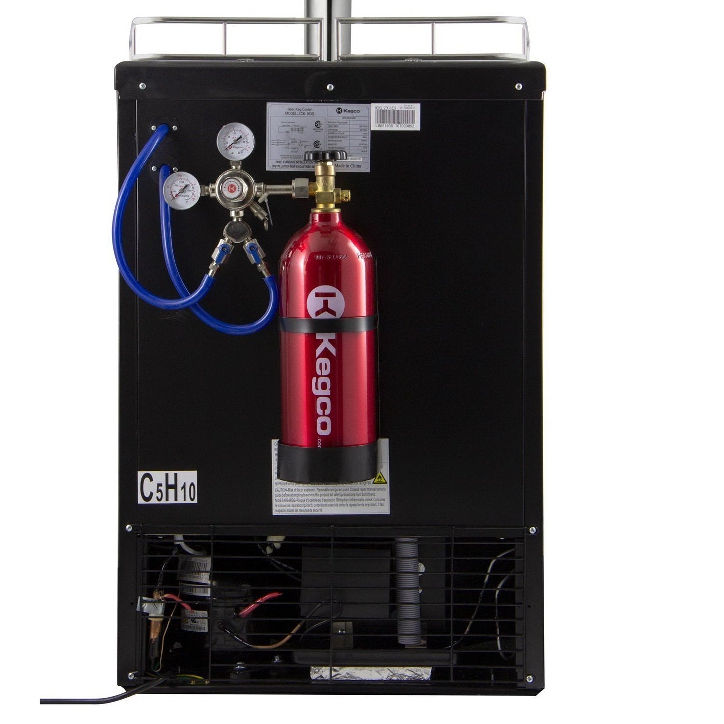 Kegco Commercial Grade Digital Kombucha Dispenser - Black Cabinet with Stainless Steel Door