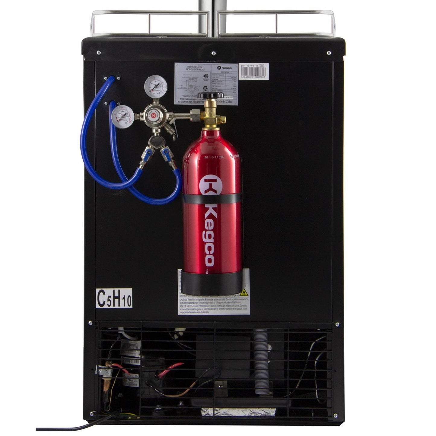 Kegco Full Size Commercial Grade Digital Kombucha Dispenser - Black Cabinet with Black Door
