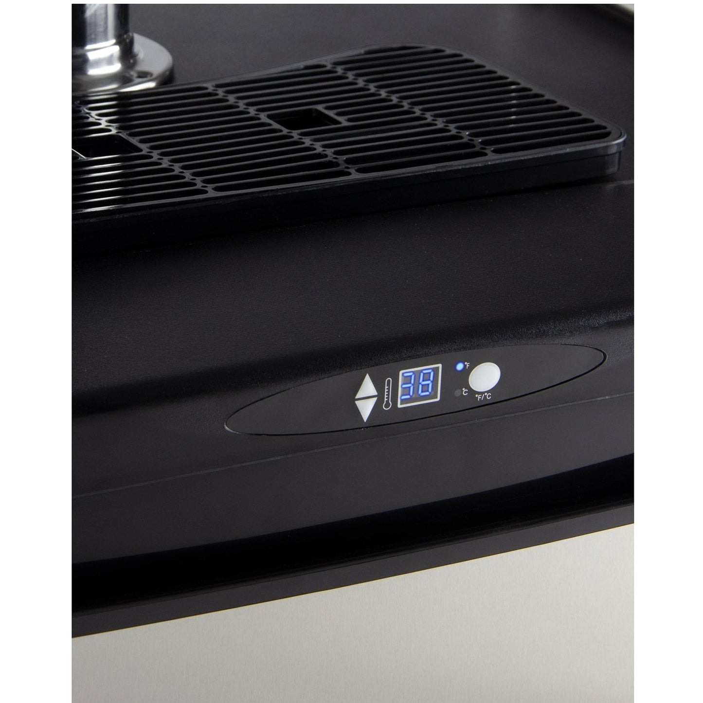 Kegco One Tap Faucet Commercial Grade Kegerator with Digital Temperature Control Black Cabinet with Stainless Steel Door