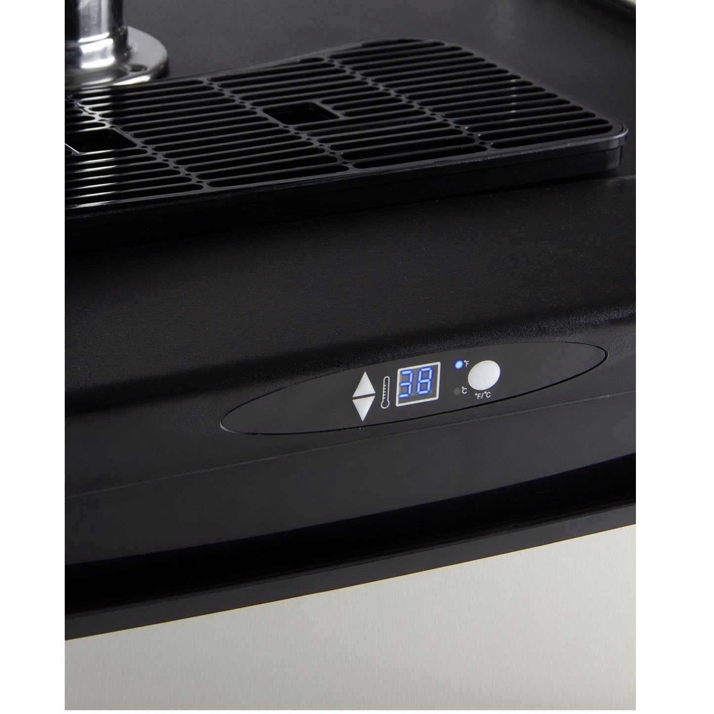 Kegco One Tap Faucet Commercial Grade Kegerator with Digital Temperature Control Black Cabinet with Stainless Steel Door