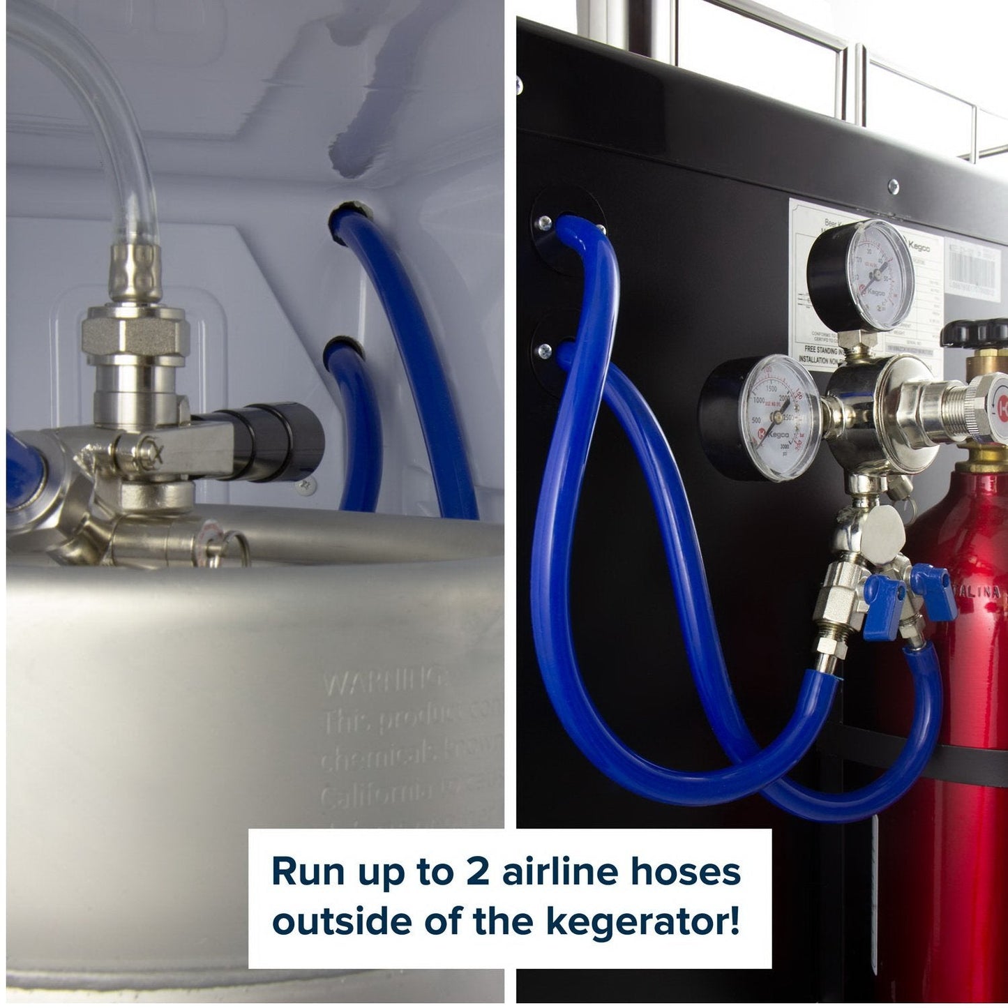 Kegco One Tap Faucet Commercial Grade Kegerator with Digital Temperature Control Black Cabinet with Stainless Steel Door
