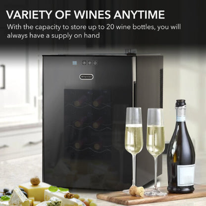 Whynter WC-201TD/WC-201TDa 20 Bottle Freestanding Thermoelectric Wine Cooler with Mirror Glass Door