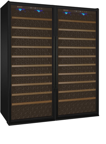 63" Wide Vite II Tru-Vino 554 Bottle Dual Zone Black Side-by-Side Wine Refrigerator