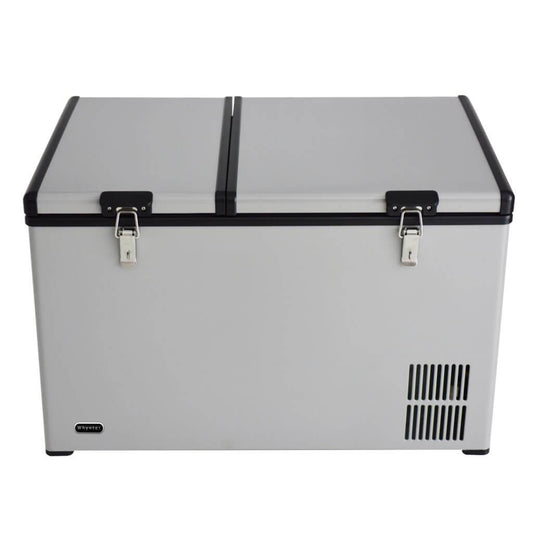 Whynter 90 Quart Dual Zone Portable Fridge/Freezer with 12V Option and Wheels FM-901DZ