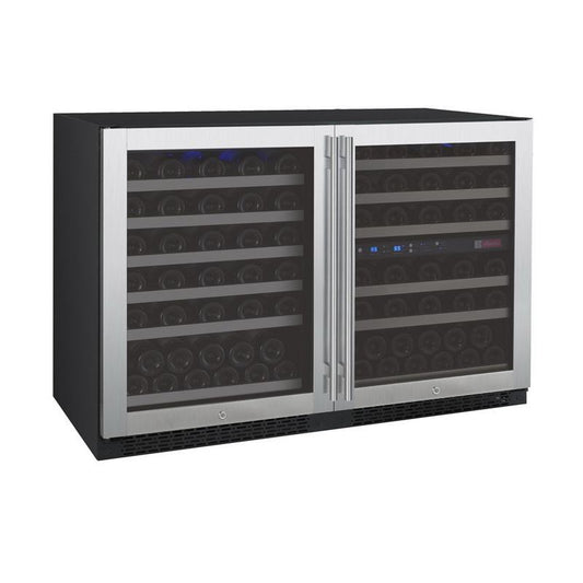 Allavino 112 Bottle Three Zone Stainless Steel Side-by-Side Wine Refrigerator