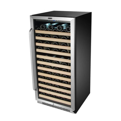 Whynter 100 Bottle Built-in Stainless Steel Compressor Wine Refrigerator with Display Rack and LED display BWR-1002SD