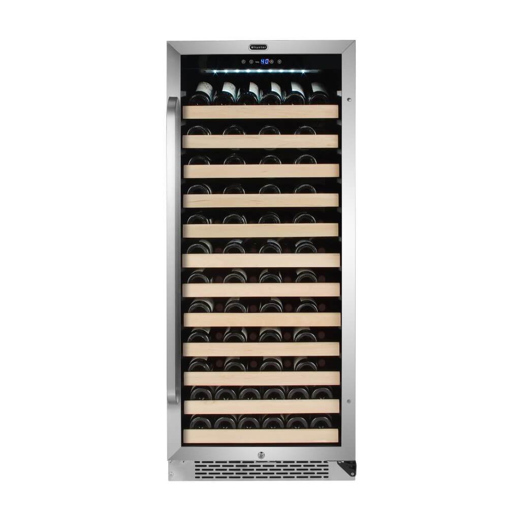 Whynter 100 Bottle Built-in Stainless Steel Compressor Wine Refrigerator with Display Rack and LED display BWR-1002SD