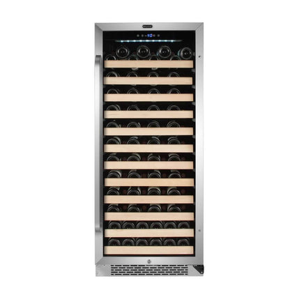 Whynter 100 Bottle Built-in Stainless Steel Compressor Wine Refrigerator with Display Rack and LED display BWR-1002SD