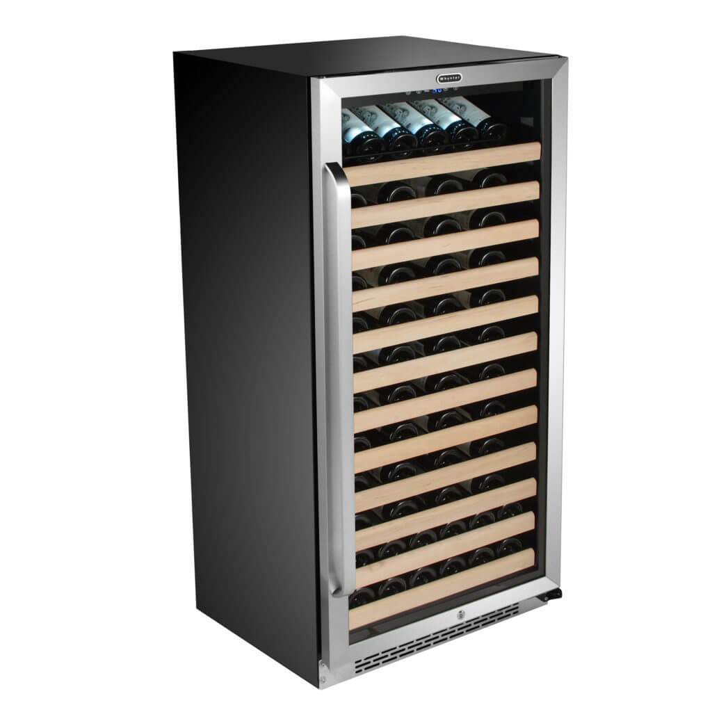 Whynter 100 Bottle Built-in Stainless Steel Compressor Wine Refrigerator with Display Rack and LED display BWR-1002SD