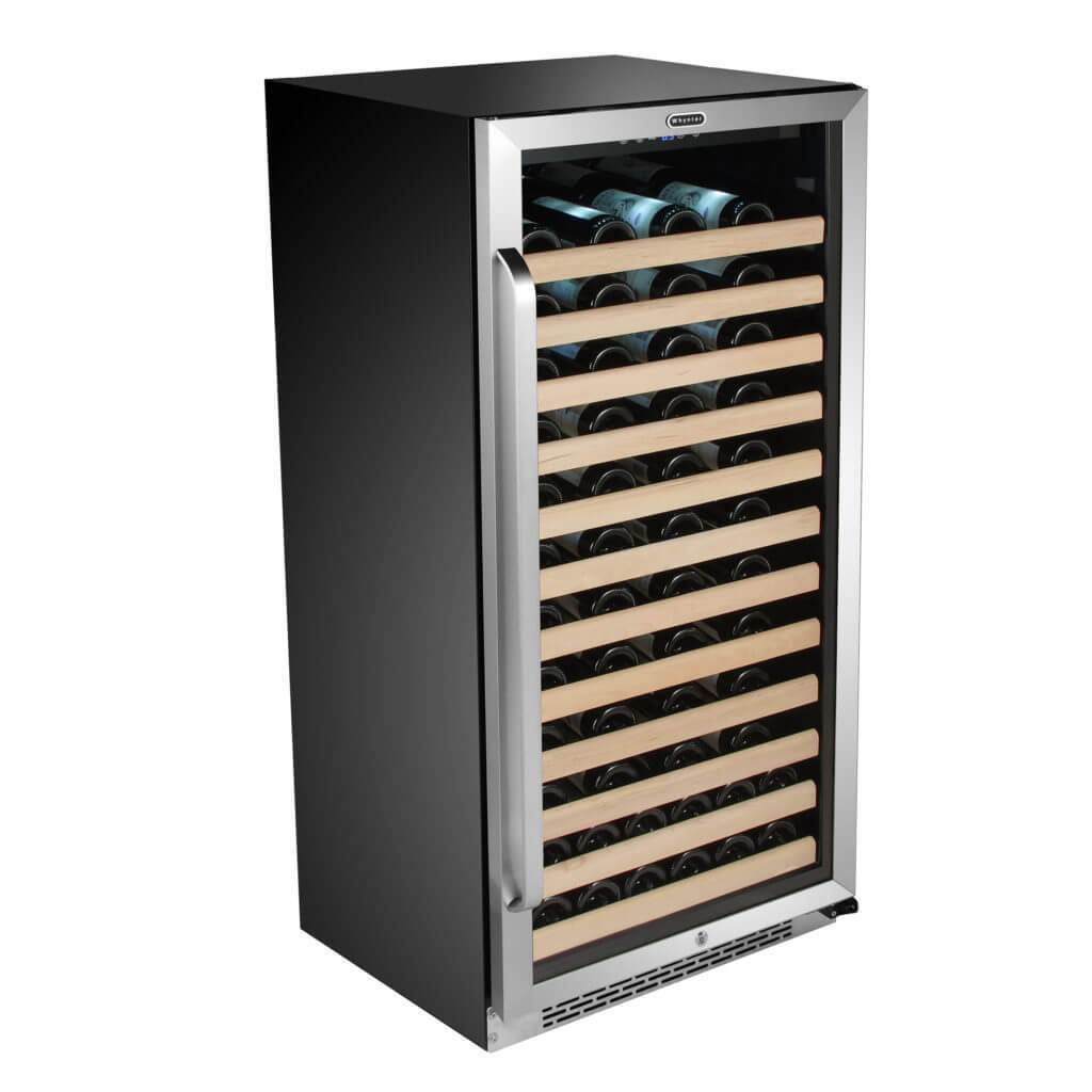 Whynter 100 Bottle Built-in Stainless Steel Compressor Wine Refrigerator with Display Rack and LED display BWR-1002SD