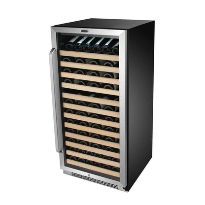 Whynter 100 Bottle Built-in Stainless Steel Compressor Wine Refrigerator with Display Rack and LED display BWR-1002SD