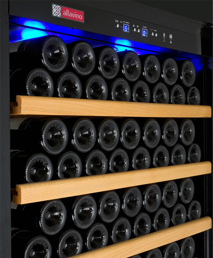 63" Wide Vite II Tru-Vino 554 Bottle Dual Zone Black Side-by-Side Wine Refrigerator