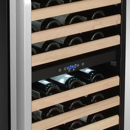 Whynter 92 Bottle Built-in Stainless Steel Dual Zone Compressor Wine Refrigerator with Display Rack and LED display