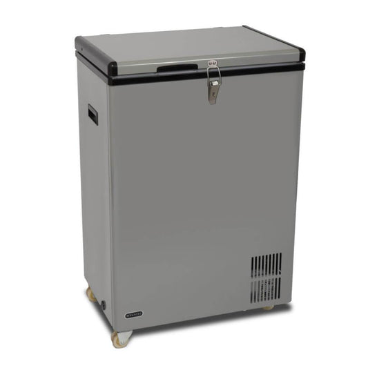 Whynter 95 Quart Portable Wheeled Refrigerator / Freezer with Door Alert and 12v Option – Gray FM-951GW