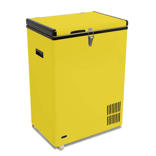 Whynter 95 Quart Portable Wheeled Refrigerator / Freezer with Door Alert and 12v Option Limited Edition Yellow FM-951YW