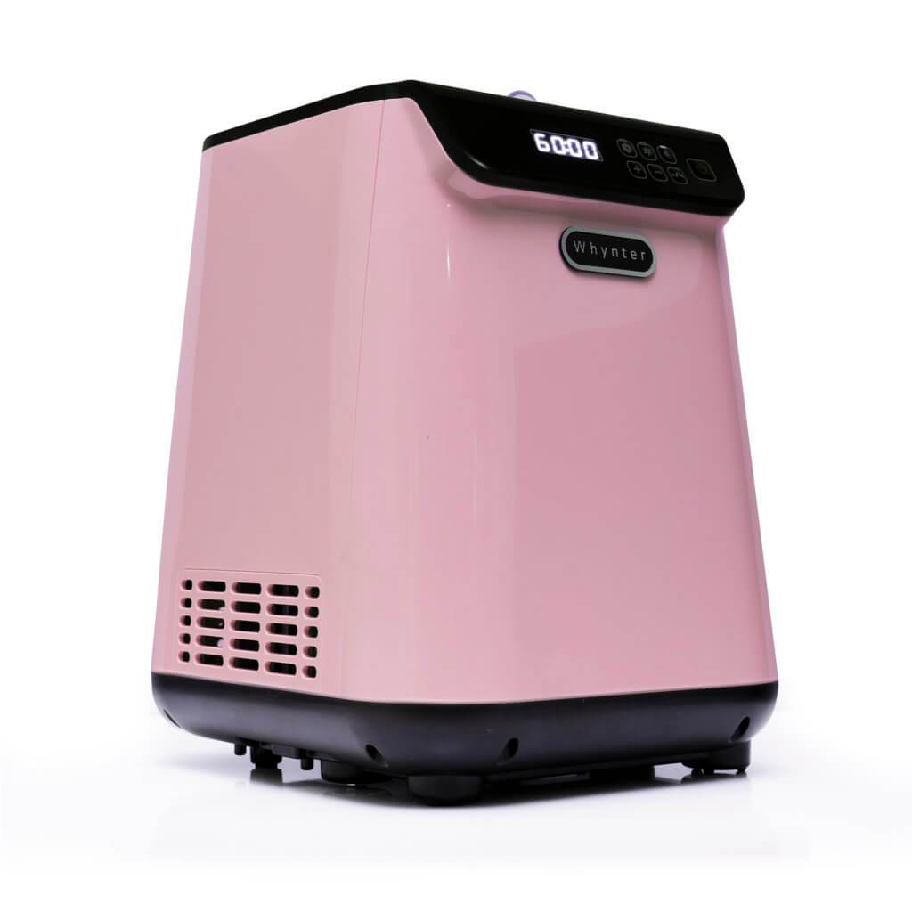 Whynter 1.28 Quart Capacity Compact Upright Automatic Compressor Ice Cream Maker with Stainless Steel Bowl Limited Black Pink Edition ICM-128BPS