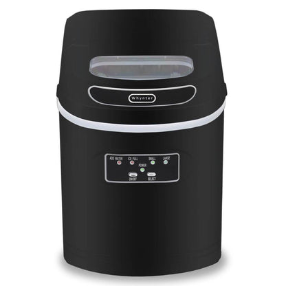 Whynter Compact Portable Ice Maker 27 lb capacity – Metallic Black IMC-270MB