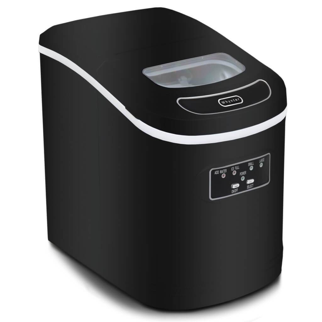 Whynter Compact Portable Ice Maker 27 lb capacity – Metallic Black IMC-270MB