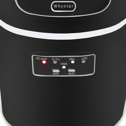 Whynter Compact Portable Ice Maker 27 lb capacity – Metallic Black IMC-270MB