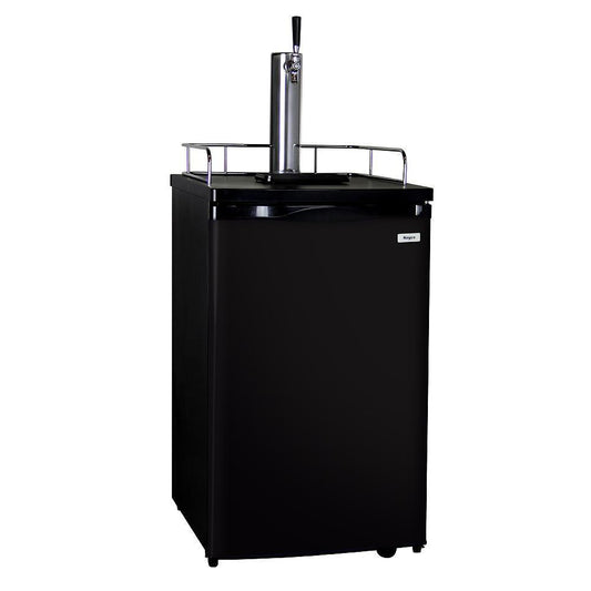 Kegco Full-Size One Tap Faucet Keg Beer Kegerator with Black Cabinet and Black Door