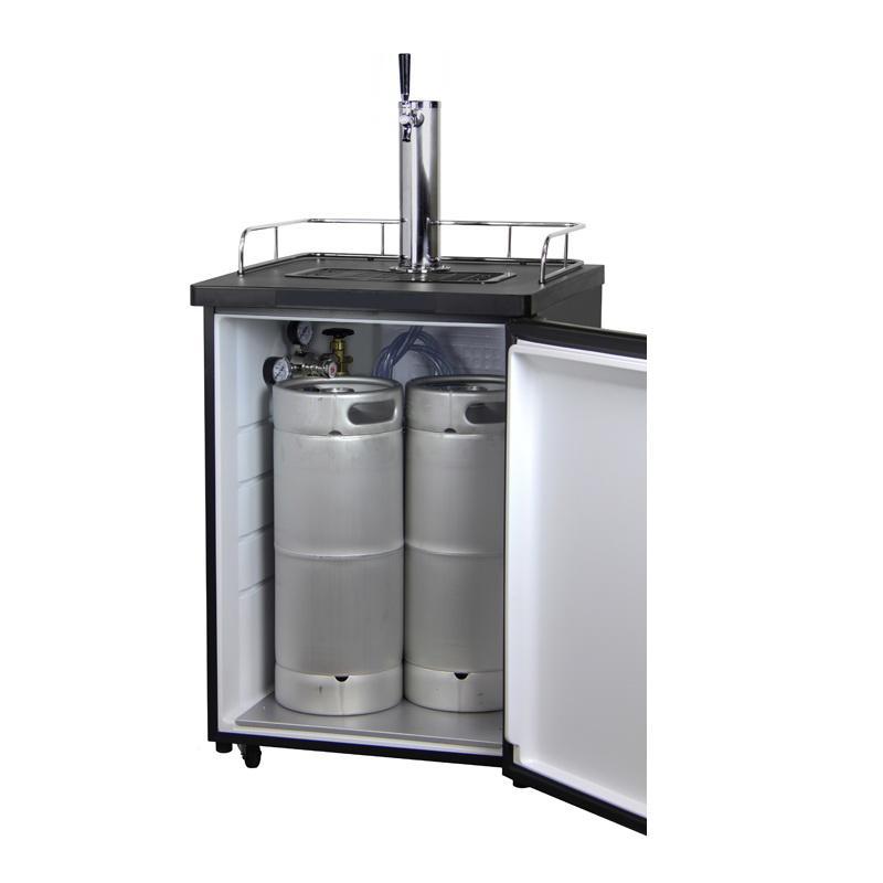 Single Faucet Keg Beer Dispenser Kegerator - Black Cabinet with Matte Black Door