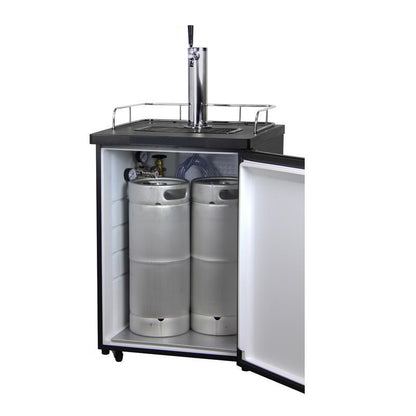 Single Faucet Keg Beer Dispenser Kegerator - Black Cabinet with Matte Black Door