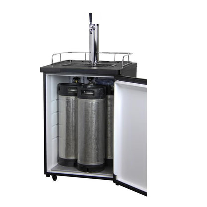 Single Faucet Keg Beer Dispenser Kegerator - Black Cabinet with Matte Black Door
