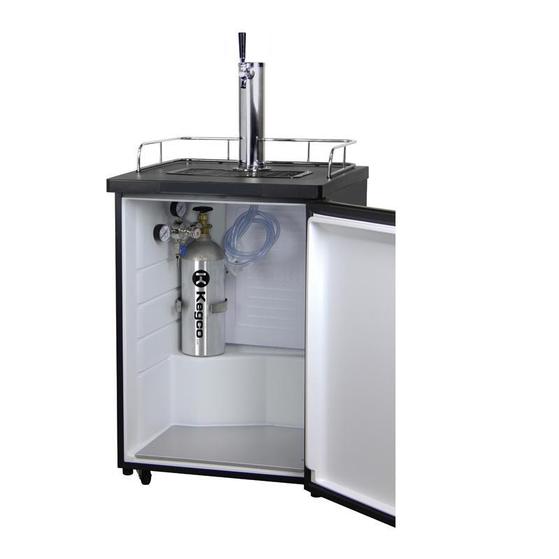 Single Faucet Keg Beer Dispenser Kegerator - Black Cabinet with Matte Black Door