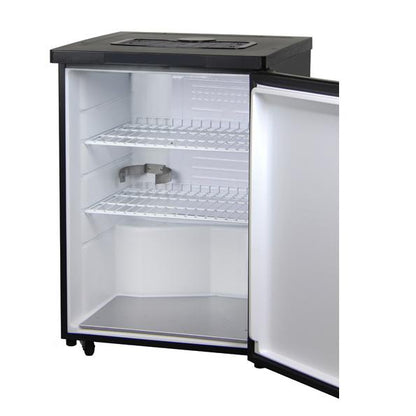 Kegco Triple Faucet Kombucharator with Black Cabinet and Stainless Steel Door