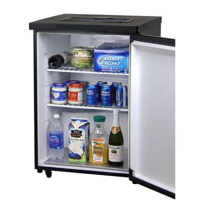 Single Faucet Keg Beer Dispenser Kegerator - Black Cabinet with Matte Black Door