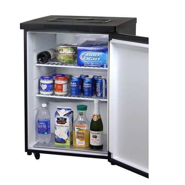 Kegco Triple Faucet Kombucharator with Black Cabinet and Stainless Steel Door