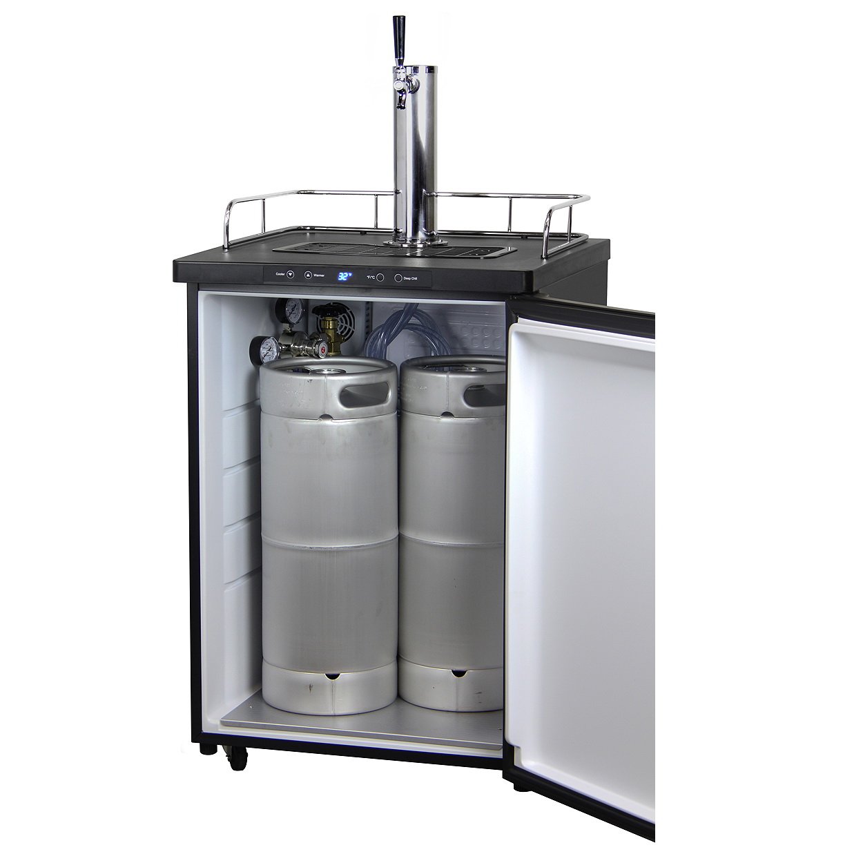 Kegco Digital Kombucharator - Black Cabinet with Matte Black Door