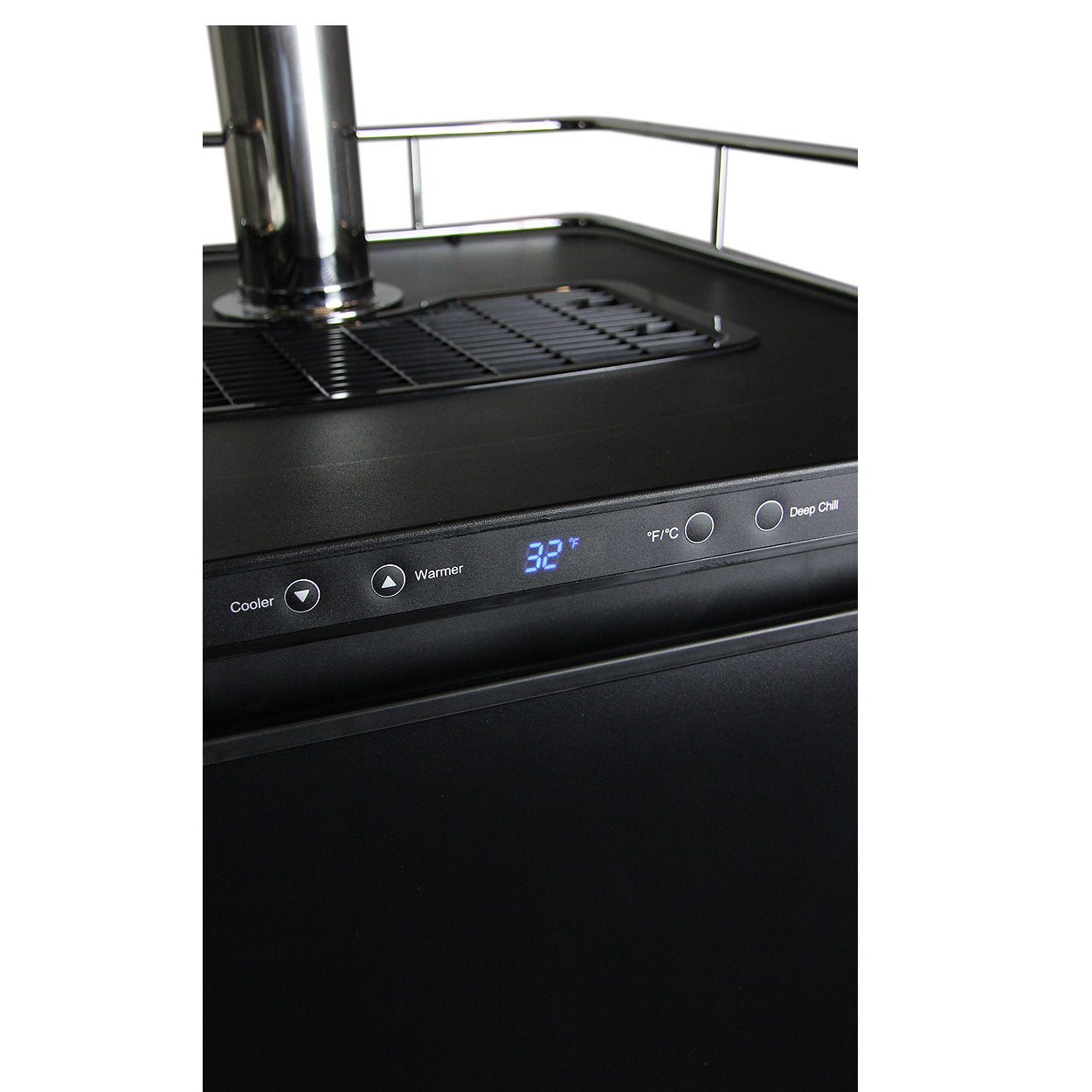 Single Tap Beer Faucet Keg Dispenser with Digital Control - Black Cabinet with Matte Black Door