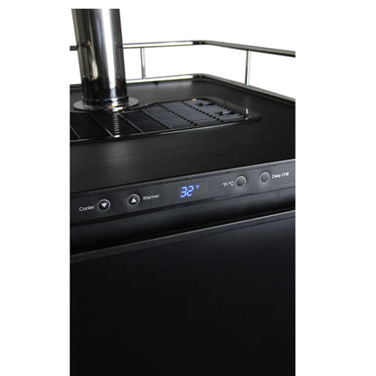 Single Tap Beer Faucet Keg Dispenser with Digital Control - Black Cabinet with Matte Black Door
