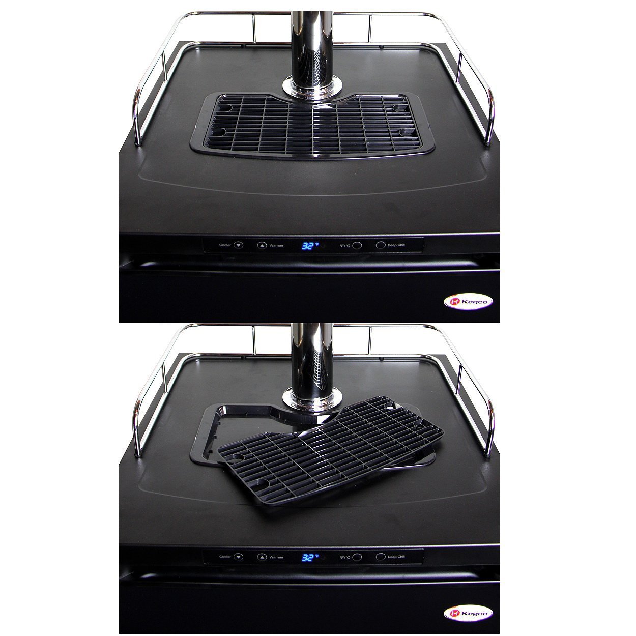 Single Tap Beer Faucet Keg Dispenser with Digital Control - Black Cabinet with Matte Black Door