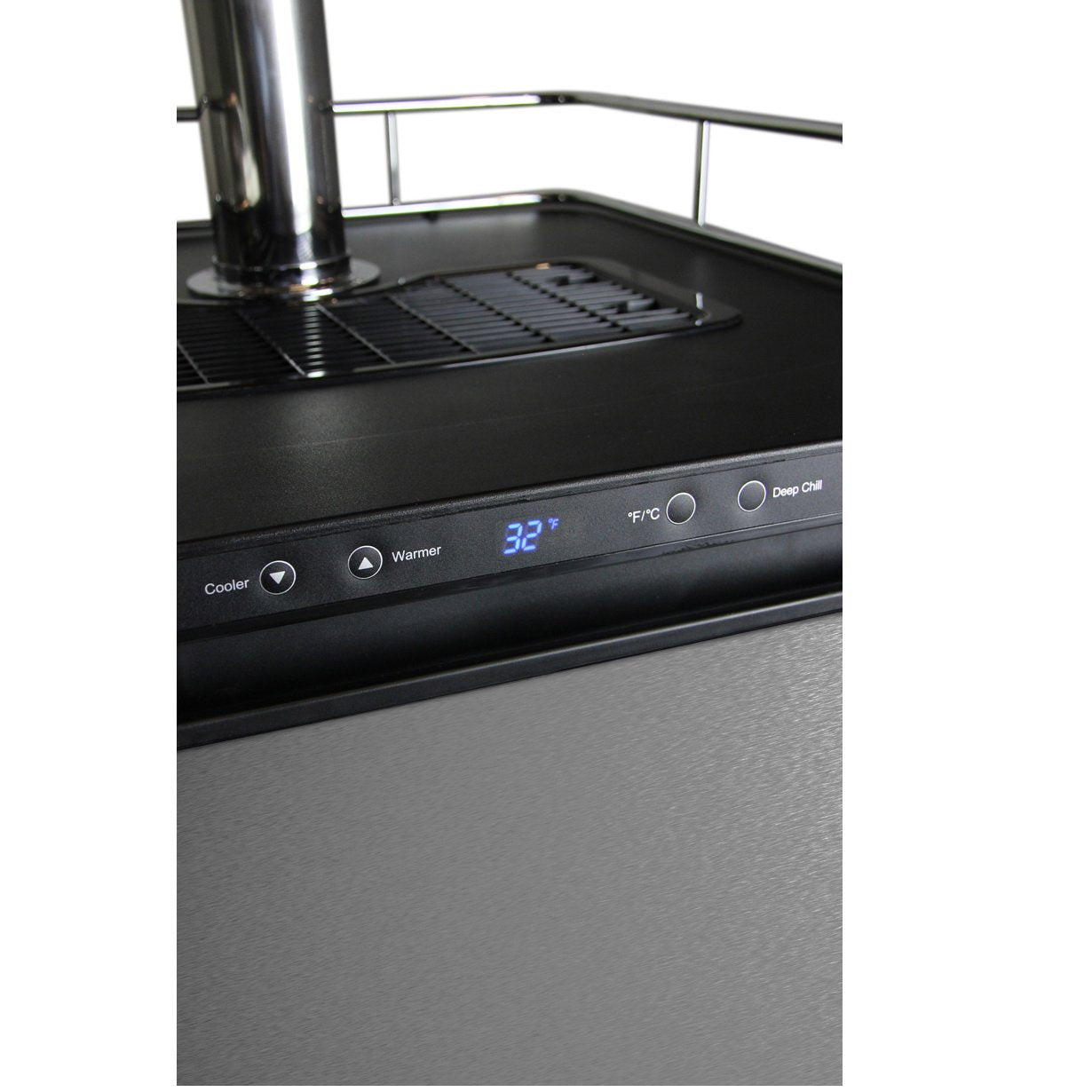 Kegco Three Keg Tap Faucet Digital Kegerator - Black Matte Cabinet and Stainless Steel Door