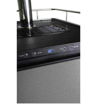 Kegco Three Keg Tap Faucet Digital Kegerator - Black Matte Cabinet and Stainless Steel Door