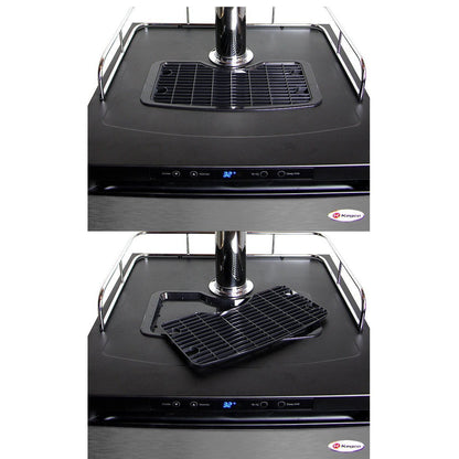 Kegco Three Faucet Digital Kombucha Dispense System - Black Matte Cabinet and Stainless Steel Door