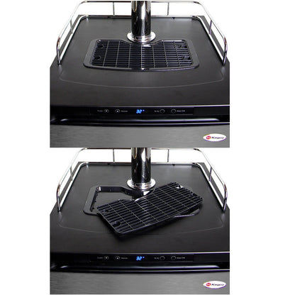 Kegco Three Keg Tap Faucet Digital Kegerator - Black Matte Cabinet and Stainless Steel Door