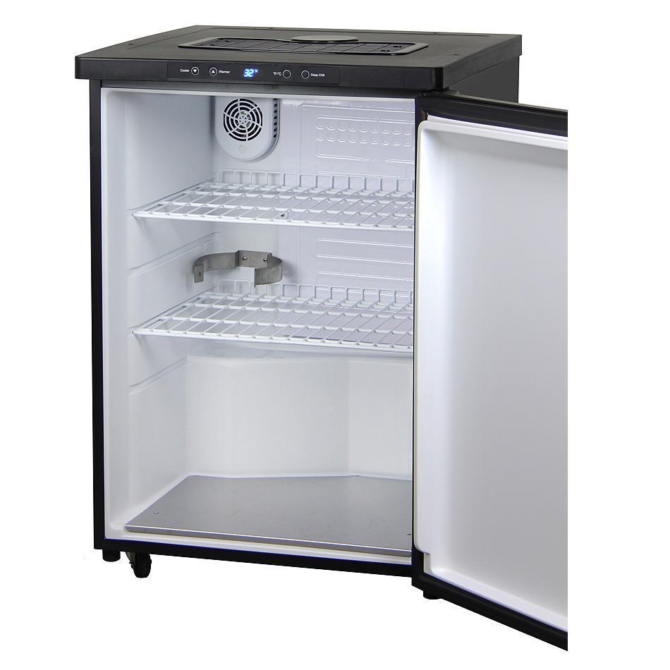 Single Tap Beer Faucet Keg Dispenser with Digital Control - Black Cabinet with Matte Black Door