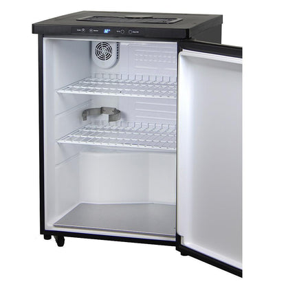Single Tap Beer Faucet Keg Dispenser with Digital Control - Black Cabinet with Matte Black Door
