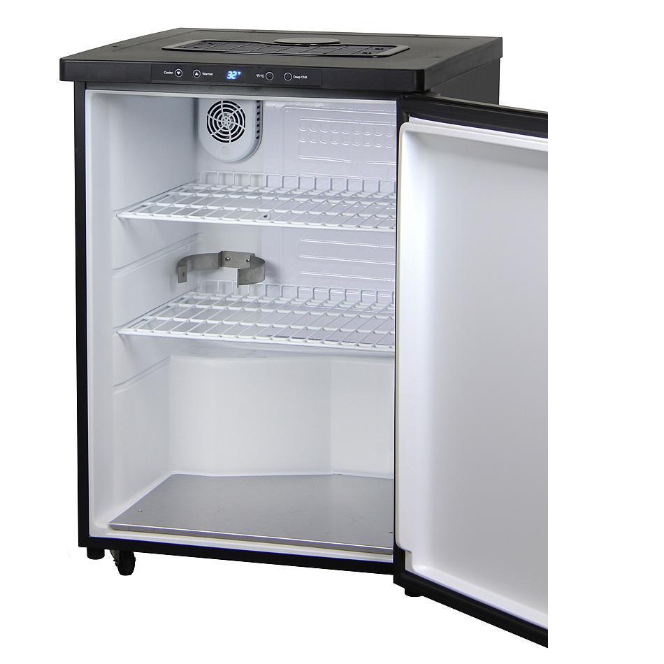 Kegco One Tap Faucet Digital Temperature Kegerator - Black Cabinet with Black Stainless Steel Door
