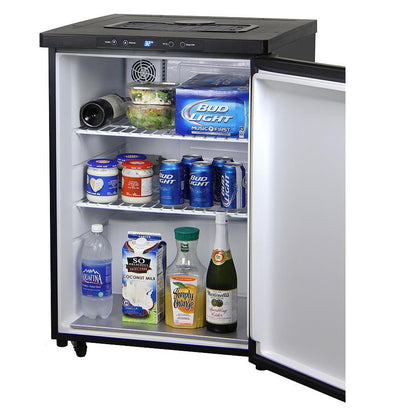 Single Tap Beer Faucet Keg Dispenser with Digital Control - Black Cabinet with Matte Black Door